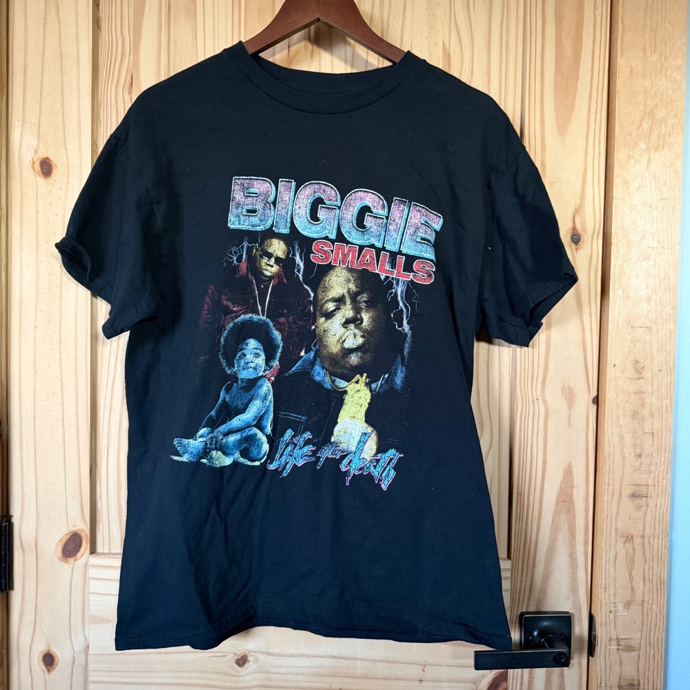 Biggie Smalls Life After Death Graphic Tee Black Hip Hop T-Shirt Mens Medium
